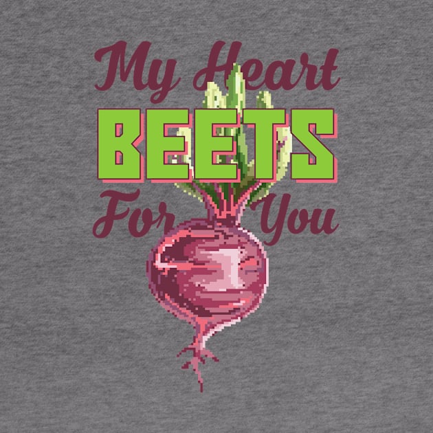 My Heart Beets For You Beetroot Pixel Art by Rebus28